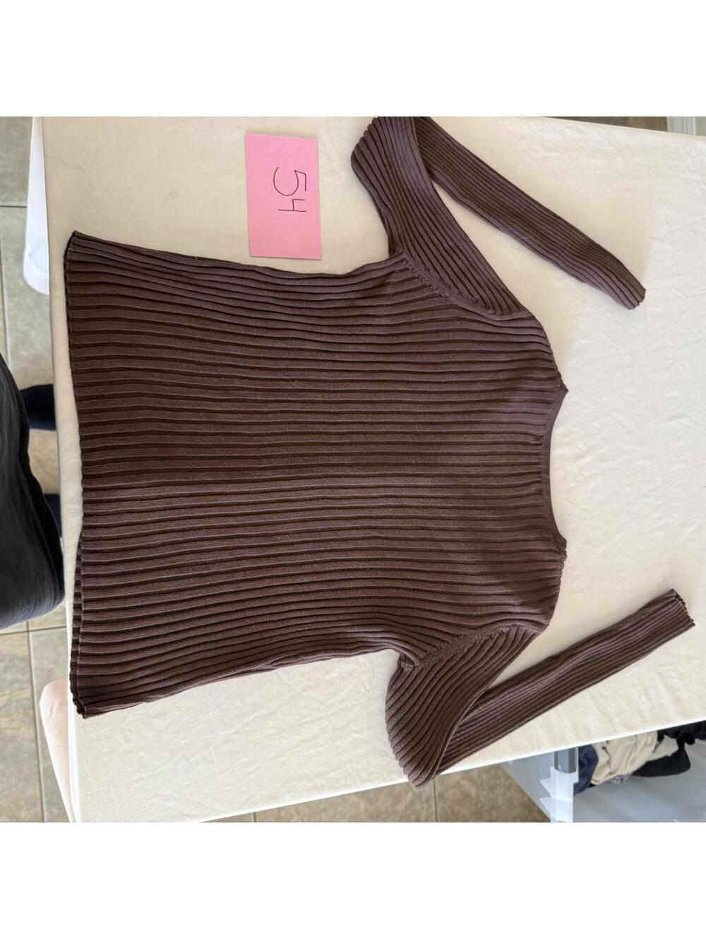 Express Brown Ribbed Button-Up Cardigan Medium - Picture 4 of 4